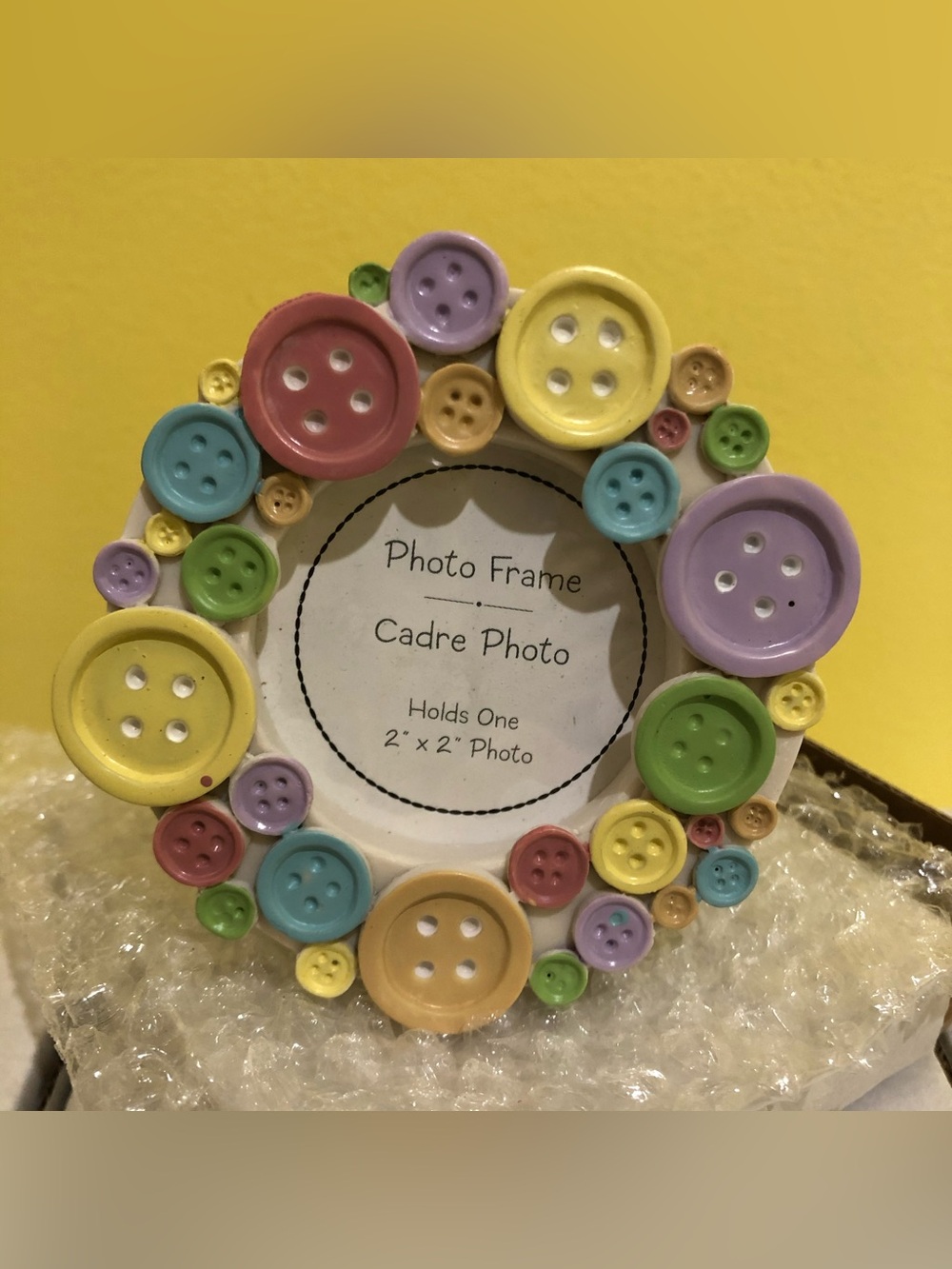 "Cute as a Button" Round Mini Photo Frames (10 Pack)